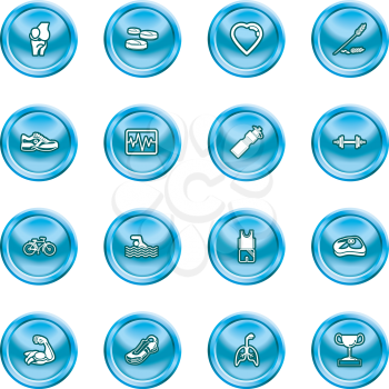 Royalty Free Clipart Image of Health and Fitness Icons