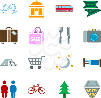 Royalty Free Clipart Image of Tourist Related Icons
