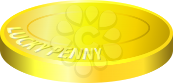 Royalty Free Clipart Image of a Lucky Penny