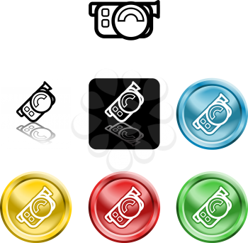 Royalty Free Clipart Image of Several Camera Icons