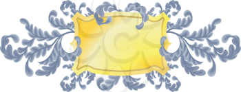Royalty Free Clipart Image of an Ornate Shield