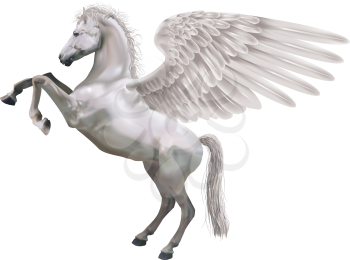 Royalty Free Clipart Image of a Pegasus Illustration