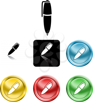 Royalty Free Clipart Image of a Pen Icons