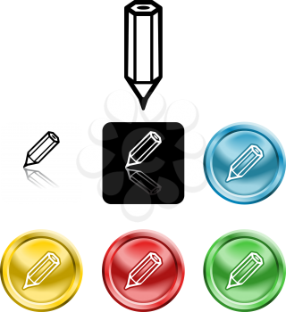 Royalty Free Clipart Image of Pencil Icons