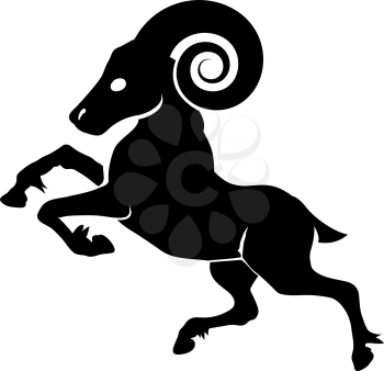 Royalty Free Clipart Image of a Ram Silhouette 