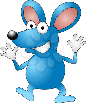 Royalty Free Clipart Image of a Mouse Waving 