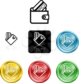 Royalty Free Clipart Image of Credit Card Icons
