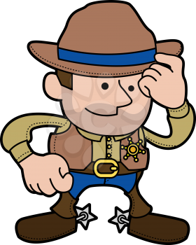 Royalty Free Clipart Image of a Sheriff in a Ranger Outfit 