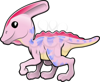 Royalty Free Clipart Image of a Cute Dinosaur