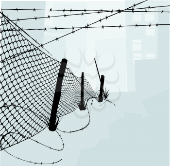 Royalty Free Clipart Image of a Chain Link Fence
