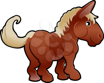 Royalty Free Clipart Image of a Cute Horse
