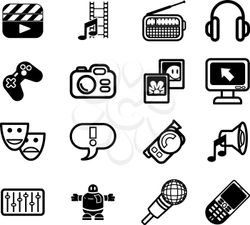 Royalty Free Clipart Image of Media Icons