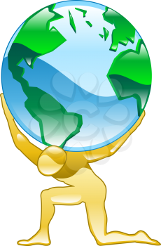 Royalty Free Clipart Image of a Person Holding a Globe