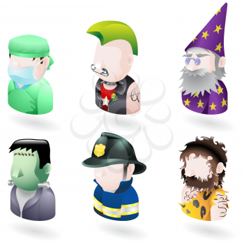 Royalty Free Clipart Image of Avatars of People