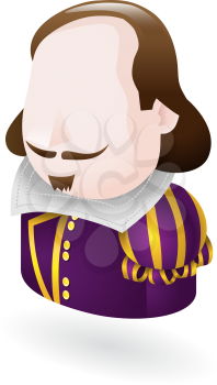 Royalty Free Clipart Image of a Shakespeare Icon 