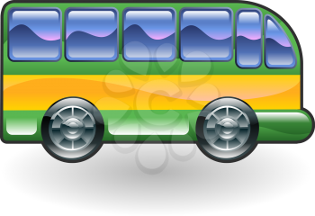 Royalty Free Clipart Image of a Coach Bus