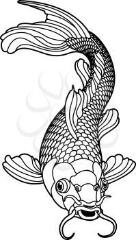 Royalty Free Clipart Image of a Koi Fish
