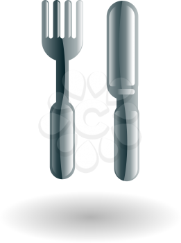 Royalty Free Clipart Image of a Fork and Knife