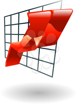 Royalty Free Clipart Image of a Graph With Arrows