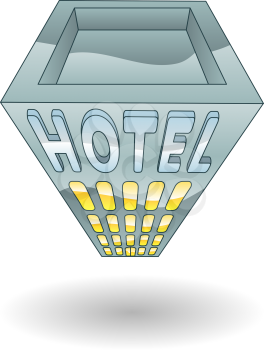 Royalty Free Clipart Image of a Hotel Building