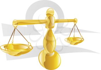 Royalty Free Clipart Image of a Gold Scale