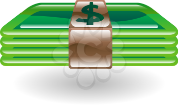 Royalty Free Clipart Image of a Wad of Money