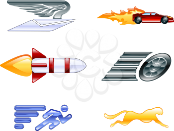Royalty Free Clipart Image of Speed Icons