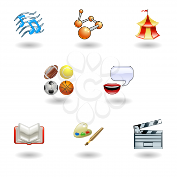 Royalty Free Clipart Image of a Various Icons 