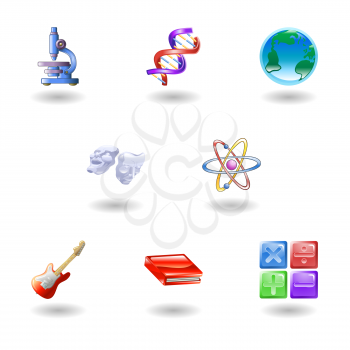 Royalty Free Clipart Image of Education Icons
