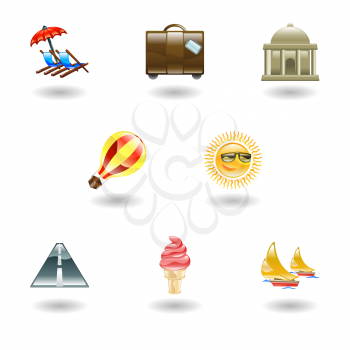 Royalty Free Clipart Image of Travel and Tourism Icons