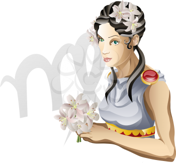 Royalty Free Clipart Image of a Virgo Illustration