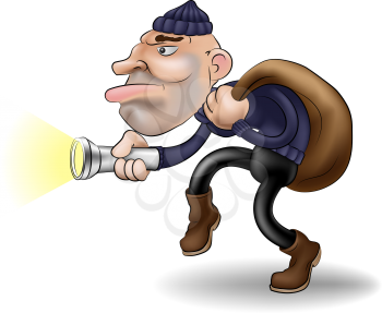 Royalty Free Clipart Image of a Burglar 