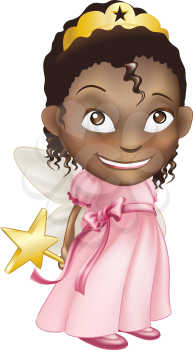 Royalty Free Clipart Image of a Girl Dressed as a Princess