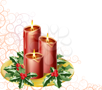 Royalty Free Clipart Image of Christmas Candles 