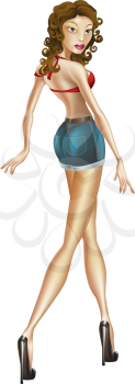 Royalty Free Clipart Image of a Woman Walking
