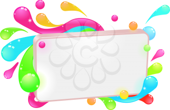 Royalty Free Clipart Image of a Colorful Sign