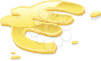 Royalty Free Clipart Image of a Liquid Euro Currency Symbol