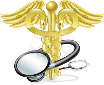 Royalty Free Clipart Image of a Caduceus Medical Symbol