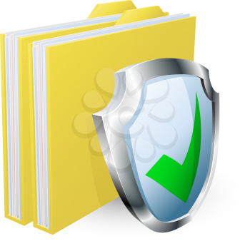 Royalty Free Clipart Image of a Protected Folder Concept