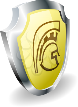 Royalty Free Clipart Image of a Spartan Shield 