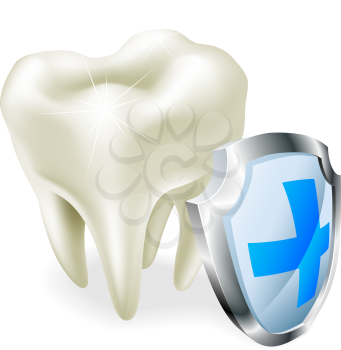 Royalty Free Clipart Image of a Protected Teeth Icon