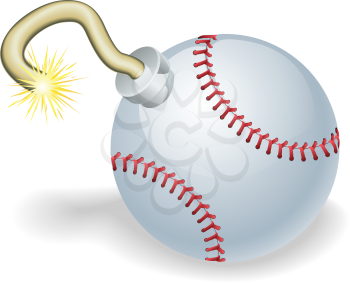 Royalty Free Clipart Image of a Baseball Bomb