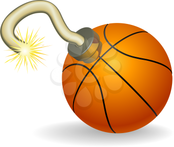 Royalty Free Clipart Image of a Basketball Time Bomb