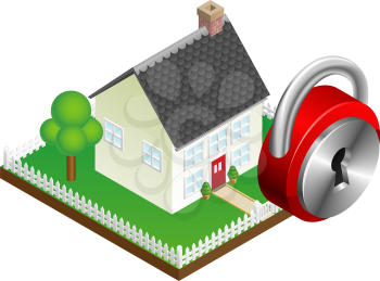 Royalty Free Clipart Image of a Home Security Concept