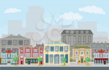Royalty Free Clipart Image of an Urban City