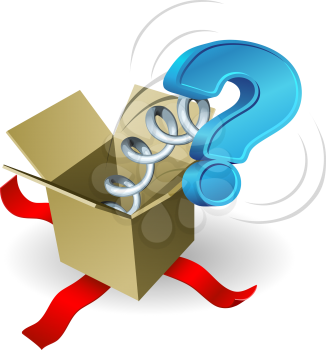 Royalty Free Clipart Image of a Question Mark in a Box