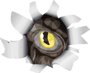 Royalty Free Clipart Image of an Evil Creature's Eye