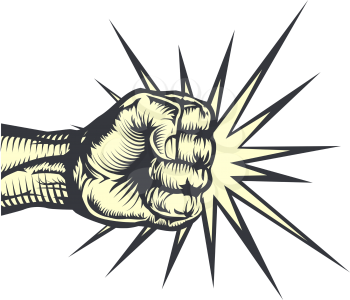 Royalty Free Clipart Image of a Fist Punching
