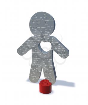 Royalty Free Clipart Image of a Jigsaw Man