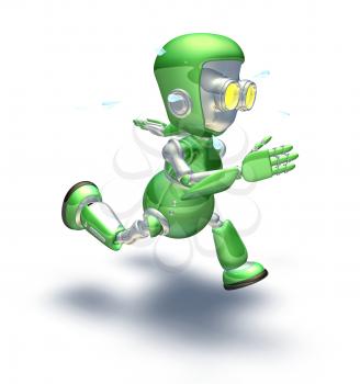 Royalty Free Clipart Image of a Robot Running